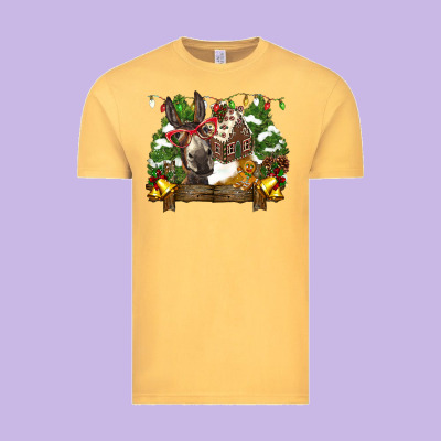 Christmas Donkey Candy House Vintage Tee Designed By Barkaloodesign