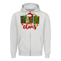 Dove Grey Christmas lala claus Zipper Hoodie - FaDigitalArtStudio