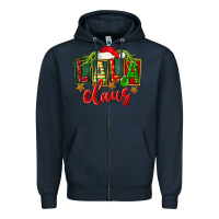 Navy Christmas lala claus Zipper Hoodie - FaDigitalArtStudio