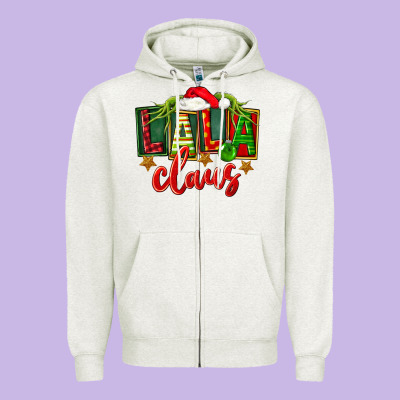 Christmas Lala Claus Zipper Hoodie Designed By Fadigitalartstudio
