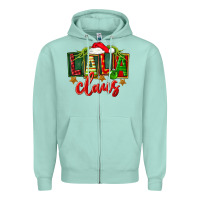 Seafoam Christmas lala claus Zipper Hoodie - FaDigitalArtStudio