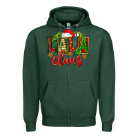 Sports Green Christmas lala claus Zipper Hoodie - FaDigitalArtStudio
