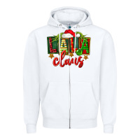 White Christmas lala claus Zipper Hoodie - FaDigitalArtStudio