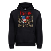 Black thank you veteran Urban Hoodie - MaliasSmallBusiness