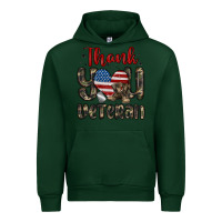 Forest Green thank you veteran Urban Hoodie - MaliasSmallBusiness
