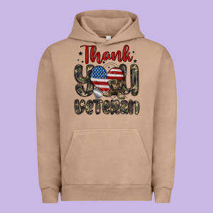 Thank You Veteran Urban Hoodie Designed By Maliassmallbusiness