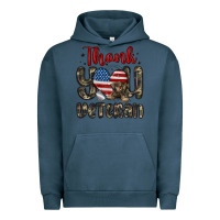 Pigment Midnight Navy thank you veteran Urban Hoodie - MaliasSmallBusiness