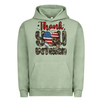 Pigment Oil Green thank you veteran Urban Hoodie - MaliasSmallBusiness