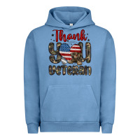 Pigment Pebble Blue thank you veteran Urban Hoodie - MaliasSmallBusiness
