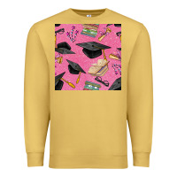 Antique Gold pink glitter graduation seamless pattern Premium Sweatshirt - BundleAndBundleShop