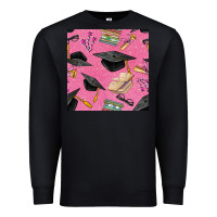 Black pink glitter graduation seamless pattern Premium Sweatshirt - BundleAndBundleShop