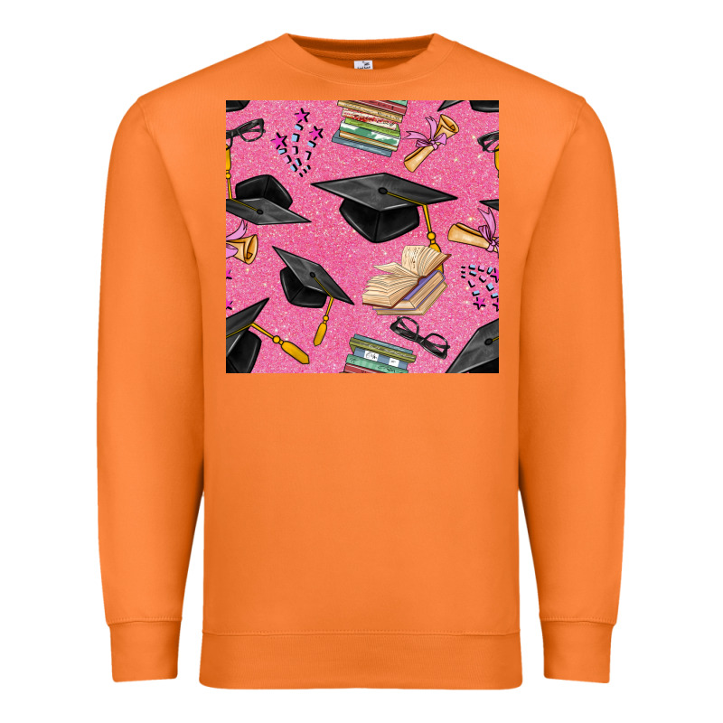 Pink Glitter Graduation Seamless Pattern Premium Sweatshirt by BundleAndBundleShop | Teevron
