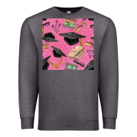Charcoal Heather pink glitter graduation seamless pattern Premium Sweatshirt - BundleAndBundleShop
