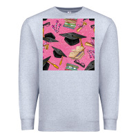Heather Grey pink glitter graduation seamless pattern Premium Sweatshirt - BundleAndBundleShop