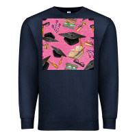 Navy pink glitter graduation seamless pattern Premium Sweatshirt - BundleAndBundleShop