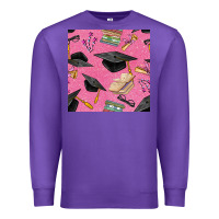 Purple pink glitter graduation seamless pattern Premium Sweatshirt - BundleAndBundleShop