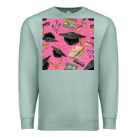 Seafoam pink glitter graduation seamless pattern Premium Sweatshirt - BundleAndBundleShop