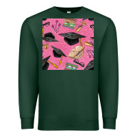 Sports Green pink glitter graduation seamless pattern Premium Sweatshirt - BundleAndBundleShop