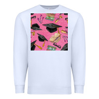 White pink glitter graduation seamless pattern Premium Sweatshirt - BundleAndBundleShop