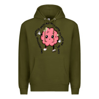 Army Green brain Premium Hoodie - MaliasSmallBusiness