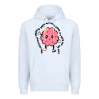 White brain Premium Hoodie - MaliasSmallBusiness