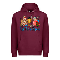 Burgundy tis the season hockey and Christmas Premium Hoodie - AdoDesignShop