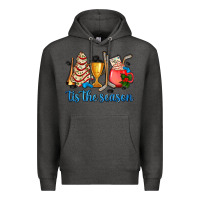 Charcoal Heather tis the season hockey and Christmas Premium Hoodie - AdoDesignShop