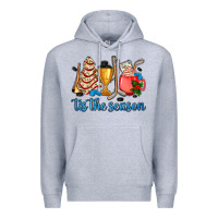 Heather Grey tis the season hockey and Christmas Premium Hoodie - AdoDesignShop