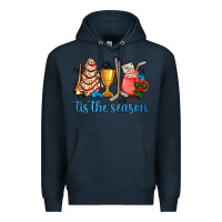 Navy tis the season hockey and Christmas Premium Hoodie - AdoDesignShop