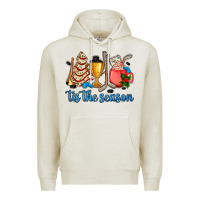 Oatmeal Heather tis the season hockey and Christmas Premium Hoodie - AdoDesignShop