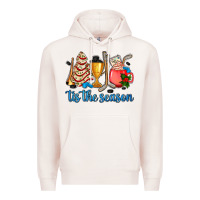 Pale Pink tis the season hockey and Christmas Premium Hoodie - AdoDesignShop