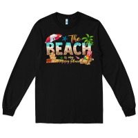 Black the beach is my happy place Long Sleeve Tee - texasbilliewilder