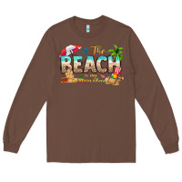 Chestnut the beach is my happy place Long Sleeve Tee - texasbilliewilder
