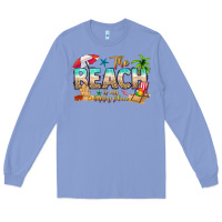 Colony Blue the beach is my happy place Long Sleeve Tee - texasbilliewilder
