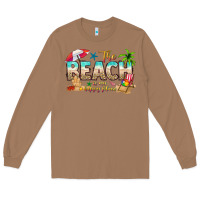 Toasted Coconut the beach is my happy place Long Sleeve Tee - texasbilliewilder