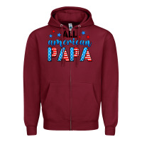 Burgundy All American papa Zipper Hoodie - Neo Western