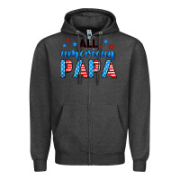 Charcoal Heather All American papa Zipper Hoodie - Neo Western