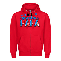 Red All American papa Zipper Hoodie - Neo Western