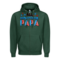 Sports Green All American papa Zipper Hoodie - Neo Western