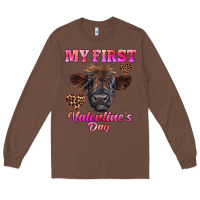 Chestnut my first valentine's day highland calf Long Sleeve Tee - RanaPortraitStore