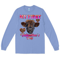 My First Valentine's Day Highland Calf Long Sleeve Tee | Teevron