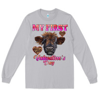 Moon Dust my first valentine's day highland calf Long Sleeve Tee - RanaPortraitStore