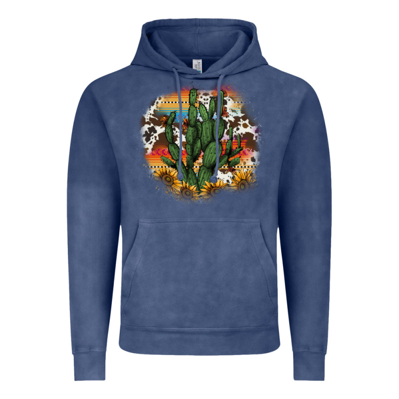 Cowhide Aztec Sunflowers Cactus Vintage Hoodie by AdoDesignShop | Teevron