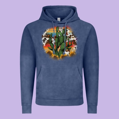 Cowhide Aztec Sunflowers Cactus Vintage Hoodie Designed By Adodesignshop