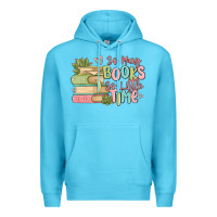 Ocean Blue so many books so little time Premium Hoodie - MaliasSmallBusiness