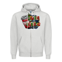 Dove Grey coffe Zipper Hoodie - CowhideDigitalArt