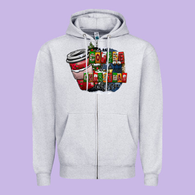 Coffe Zipper Hoodie Designed By Cowhidedigitalart