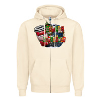 Sandshell coffe Zipper Hoodie - CowhideDigitalArt