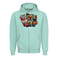 Seafoam coffe Zipper Hoodie - CowhideDigitalArt
