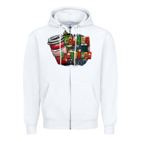 White coffe Zipper Hoodie - CowhideDigitalArt